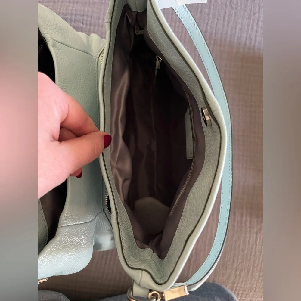 NWT vintage Coach Madison Phoebe Sea Mist blue leather shoulder bag tote - Picture 9 of 16